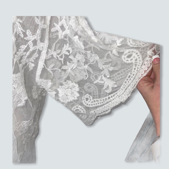 COLLECTION 18 for EXPRESS White Lace Kimono NWT - Picture 11 of 15